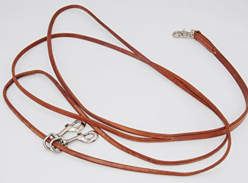 Amesbichler Reitsport Western Schlaufzügel aus Geschirrleder braun
