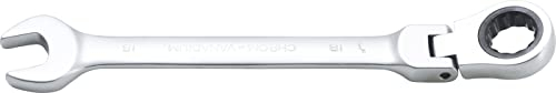 BGS 6718 | Llave combinada con carraca | ajustable 90° | 18 mm