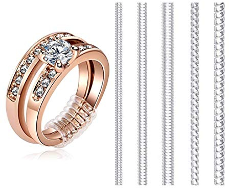 IME Ajusteur de taille de bague invisible en silicone transparent pour bagues lâches, 5 tailles pour presque toutes les bagues