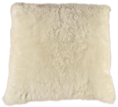 generisch Lammfell Bodenkissen Pouf 80 x 80 cm Creme Weiss XXL grosses Lammfell Sitzkissen aus echtem Island Lammfell von KUHFELLE online
