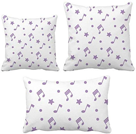 DIYthinker Lila Big Stars Music Notes Werfen Kissen Set Einfügen Kissen Cover Home Sofa