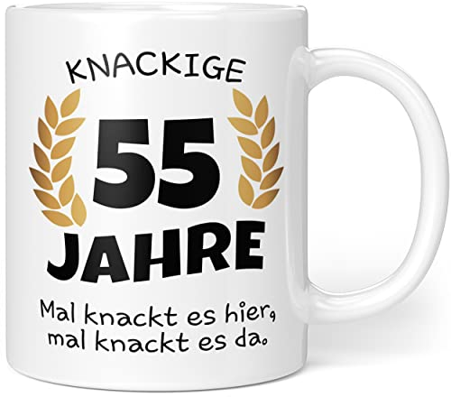 Knackige 55 Jahre Geburtstag | Geschenk zum 55. Geburtstag | Tasse mit lustigem Spruch Geschenkideen (Zum 55. Geburtstag)