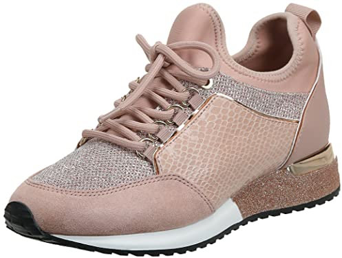 ALDO Courtwood Fashion Lace-up Sneaker, Allacciata Moda Donna, Oro Rosa, 37.5 EU