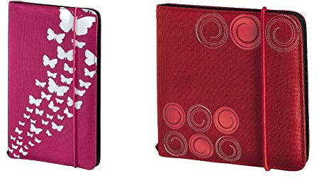 Hama CD Tasche Up to Fashion (für 48 Discs, CD/DVD/Blu-ray/Hörbücher, Mappe zur Aufbewahrung, platzsparend für Auto und Zuhause) Pink & Fashion Nylontasche (geeignet für CD-/DVD) rot