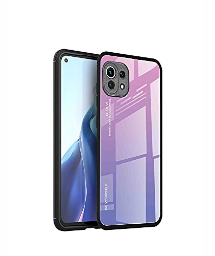GOKEN Glas Hülle für Xiaomi Mi 11 Lite 5G NE | Mi 11 Lite 5G | Mi 11 Lite, Farbverlaufsglas Schutzhülle mit TPU Rahmen und 9H Panzerglas Rückseite, Weicher Bumper Case Stoßfest Cover Handyhülle (2)