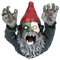 Junlucki Zombie Zwerg Gartenstatue, Halloween Albtraum Horror GNOME Garten Zombie Statue Böse gruselige Zwergenskulptur Outdoor Halloween Dekorations Verzierung für Garten/Terrasse/Hof/Rasen