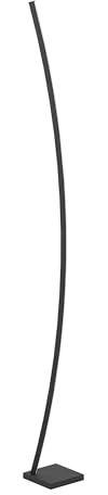 EGLO LED Stehlampe Picacha, Lampe Wohnzimmer mit indirekter Beleuchtung | Standleuchte gebogen, Metall in Schwarz, warmweiß, 162,5 cm
