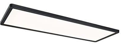 Paulmann 71003 LED Panel Atria Shine 3-Step-Dim eckig - Dimmbar Warmweiß Lichtpanel Kunststoff Deckenpanel 3000 K, Schwarz, Incl. 1x22 W, 580 x 200 mm