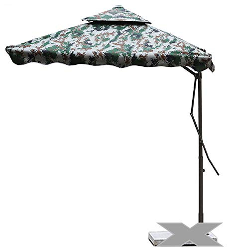 JYCCH Outdoor-Camouflage-Sonnenschirm, 7 Fuß, rechteckiger Garten mit Kurbel- und Neigungsdesign, Sockel Nicht im Lieferumfang enthalten