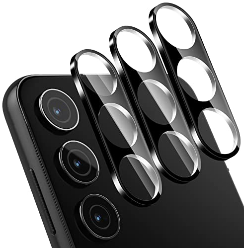CloudValley Protector Lente Cámara para Samsung Galaxy 24/ S23/ S23+, Accesorios 3 Piezas HD Cristal Vidrio Templado Ultrafino Protector de Objetivo, Negro