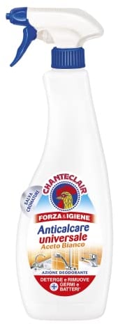 Chanteclair - Anticalcare Universale con Aceto Bianco, Ideale Contro il Calcare su Acciaio, Rubinetti e Ceramica, Azione Deodorante, Forza&Igiene - 12 Flaconi da 625 ml