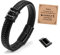 YELUWA Bracelet en Cuir Tressé Le Meilleur Papa, Cadeau Fete des Peres pour Papa Avec Boîte et Carte, Cadeau D'anniversaire, Texte Gravé Bracelet Homme pour Papa de Fils à Fille