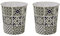 JVL Mosaic Navy Waste Paper Bin, Set of 2