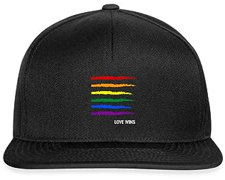 Spreadshirt Love Wins LGBTQ+ Outfit Liebe Gwinnt Spruch Snapback Cap, One Size, Schwarz/Schwarz