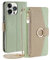 CasurvivePro Wallet Case Compatible for iPhone 6 Plus/iPhone 6s Plus with Crossbody Strap, Magnetic Handbag Zipper Pocket Cases PU Leather Flip Shockproof Cover with Kickstand for iPhone 6 Plus Green