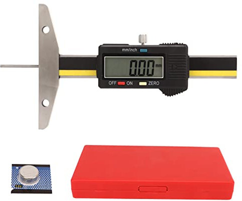 Calibro di Profondità del Battistrada Per Pneumatici, 0-50mm/0-100mm Strumento Digitale Per Calibro Pneumatici LCD con Conversione in Pollici MM Portatile Per Autobus Per Motociclette(0-100mm)