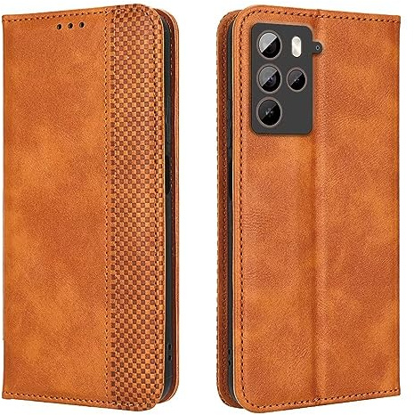 EASSGU Handyhülle für HTC U23 Pro (6.7 Inches) Flip Folio PU Leder Magnetschalter Schutzhülle, [3 Kartenfach] [1 Wallet] Stand Case - Braun