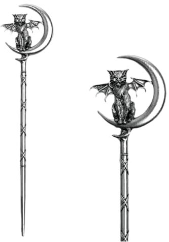 LANGHONG QHZB Lot de 2 épingles à cheveux rétro en forme de croissant de lune pour femme