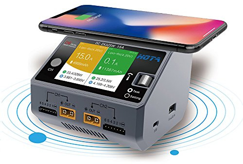 D6 Chargeur intelligent à double canal 2 x DC325 W 15 A pour batterie Lipo NiMH Charge sans fil