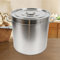 KEESUNG 50L Olla sopera con tapa, acero inoxidable, olla grande de acero inoxidable, utensilio de cocina de acero inoxidable, para uso en restaurantes, comedores, 40 x 40 cm