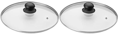 Ibili 970724 Couvercle, Transparent/argent/noir - ⌀ 24 cm (Lot de 2)