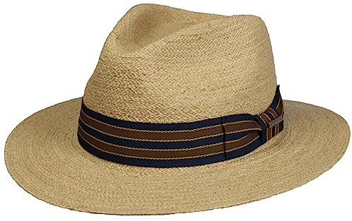 Stetson Chapeau de Paille Raphia Yescott Femme/Homme - d'été en Soleil Été Printemps-été - XXL (62-63 cm) Nature