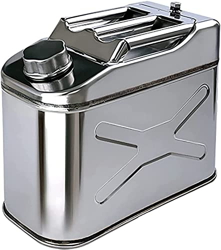 Jerry Can, Bidon de Carburant, Bidons d'essence 10L, 15l, 20L Litre Argent 304 Jerrican de Rechange en Acier Inoxydable pour Voiture Essence Bidons Diesel Réservoirs de Carburant Conteneur d'huile d