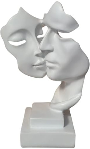 Yahu Lando Skulptur für Paare, weiße Denker, Kunstharz-Statue, Ornamente, Stille ist Gold, abstrakte Kunstfigur, Skulpturen, Wohnzimmer-Schreibtisch-Dekorationen, Bücherregal-Deko-Objekte