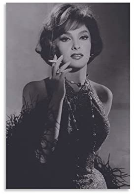 JINLIMAO Druck Auf Leinwand 50 * 70CM Senza Cornice Gina Lollobrigida Poster, Motorsport-Poster, hängende Bilder für Wanddekorationen, Zuhause, Schlafzimmer