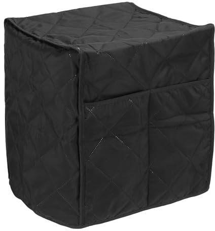 ZJchao Coffee Machine Protective Cover Water Resistant Easy to Clean Coffee Maker Dust Cover Black with Storage Pockets for Coffee Spoons Filters 32 X 31 X 36cm