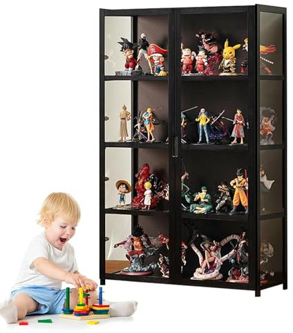 Dtyubfg Glasvitrine Vitrine für Sammlerstücke, Holzvitrine, Acryl-Vitrine, Acryl-Sammlungsvitrine, multifunktionale staubdichte Acryl-Vitrine, durchsichtige Vitrine für Wohnzimmer und Büro