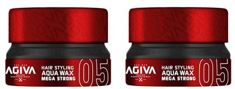 2 x Agiva Hair Styling Aqua Wax Mega Strong 05 - Red 155ML