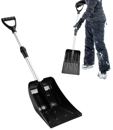 Schneeschaufel – verstellbare Winterschaufel mit D-Griff | Multifunktions-einziehbare Schneeschaufel für Auffahrt, Garten, Camping