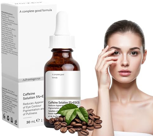flintronic Caffeine Solution 5% + EGCG, Caffeine Eye Serum, Against Dark Circles and Swelling, Anti-Aging Wrinkles, Removal of Eye Bags, Anti-Ageing Eye Care Serum for Men and Women, 30 ml