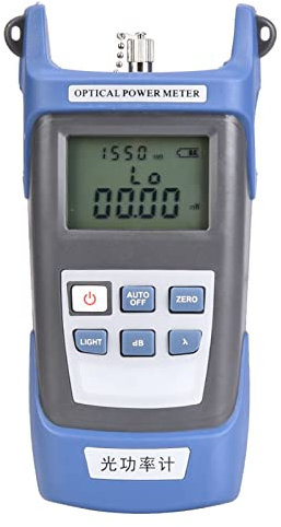 Fiber Optical Power Meter, 800-1700nm -70~+6db Sc Fc ST Connector Optic Test Equipment Fiber Optic Cable Tester Checker Test Tool with 3 Connectors (Optical power meter)