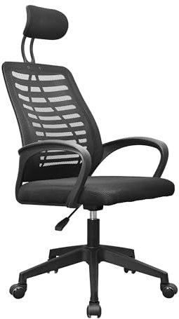 Mars Gaming MGC-ERGOB, Silla Gaming Ergonómica, Asiento y Respaldo de Malla Transpirable, Reposacabezas Regulable, Altura Ajustable Entre 110.5 y 120.5cm, Sistema de Balanceo de 3° a 18°, Negro