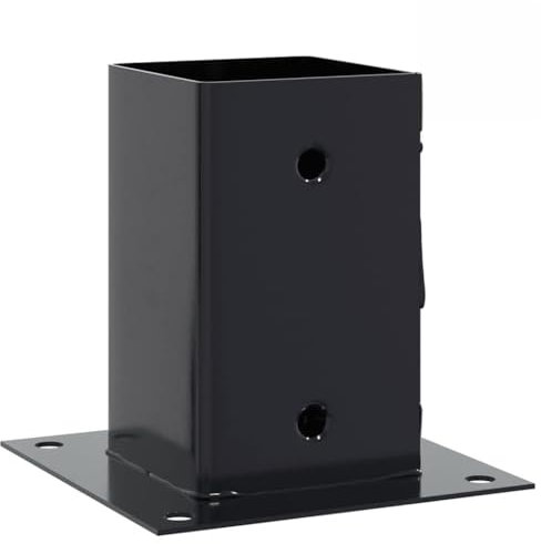 vidaXL Bases de poteau carrées 4 pcs anthracite 91x91 mm, base de clôture en béton, base de poteau de clôture, support de poteau en métal