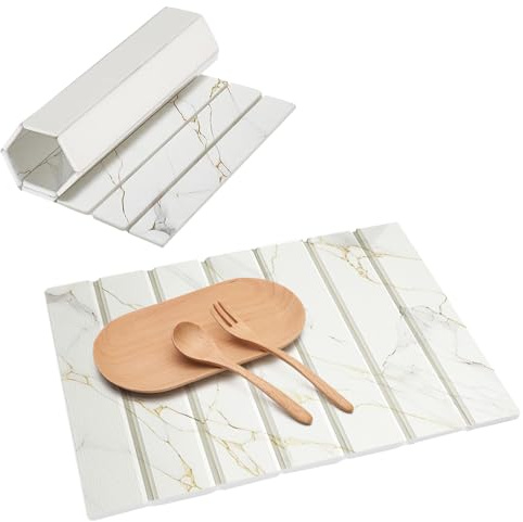 Stone Drying Mat for Kitchen Counter, 40x30cm Fast Drying Mat, Diatomite Absorbent Dish Drying Mat, Non-Slip Dish Drain Mat for Sink, Plates, Cups