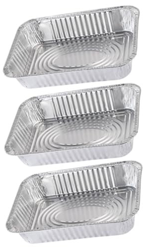 ULTECHNOVO Einweg BBQ Grillpfanne Aluminiumfolie 3 Stück 4900 Ml Mit Deckel Lebensmittelbehälter Zum Mitnehmen Hochtemperaturbeständig Für Backen Grillen Picknick