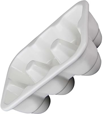 Tofficu Plateau à Œufs en Céramique Blanc 6 Compartiments pour Réfrigérateur Design Conique Compact, pour Conserver et Exposer Œufs Farcis ou Décorés