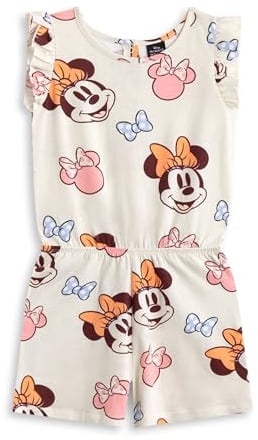 Disney Girls Playsuit Options | Sleeveless Outfit with Ruffle Detail Elasticated Waistband | Casual Summer Wear with Pockets | Movie Character Apparel for Children