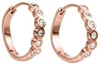 Purelei® Reef Ohrringe – Creolen aus Edelstahl mit weißen Zirkoniasteinen – 18K vergoldet – Geschwungenes Design, 20 mm – Curated Ear Schmuck – Gold/Silber/Roségold (Rosegold)