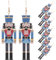 WOONEKY 4 Pairs Christmas Nutcracker Earrings: Cute Wooden Nutcracker Dangle Earrings for Women Girls Festive Ear Hooks Jewelry for Xmas Party Stocking Fillers