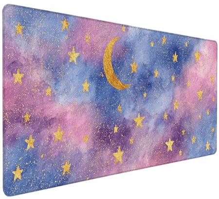 Starry Sky Mouse Mat, Dreamy Gaming Mouse Pad 40x20in, Desk Mat Large, Office Desk Accessories, Mousepad Large with Stitched Edges, Improved Precision and Speed, for PC Gaming, Laptop, Office, G-6932