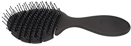 Generic Entwirrende Haarbürste, Sanftes Hohles Design für Schnelles Trocknen von Nassem Haar, Schwarze Elastische Bartbürste für Männer und Salon