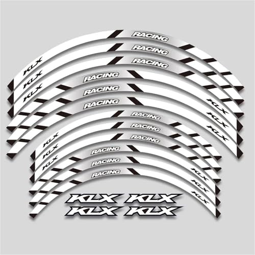 PIWINE Offroad-Rad-Reifen-Felgen-Dekoration Selbstklebender Aufkleber Für Kawasaki KLX 400 400R 400SR 450R 230 300 250 Felgenaufkleber(Color22)
