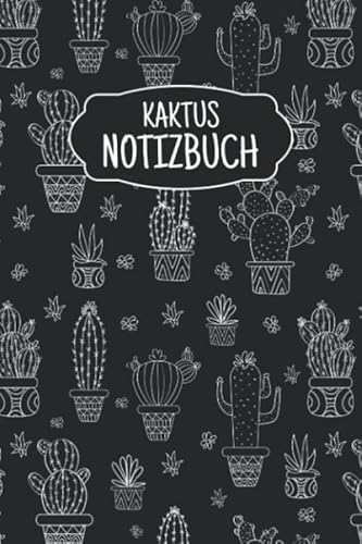 Kaktus Notizbuch: Liniertes Notizbuch ca A5 für Notizen, Skizzen, Zeichnungen, als Kalender, Tagebuch oder Geschenk; breites Linienraster; Motiv: Kaktus Muster Kakteen