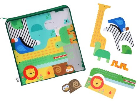 Wooden Puzzle + Play: Shaped Safari Animals