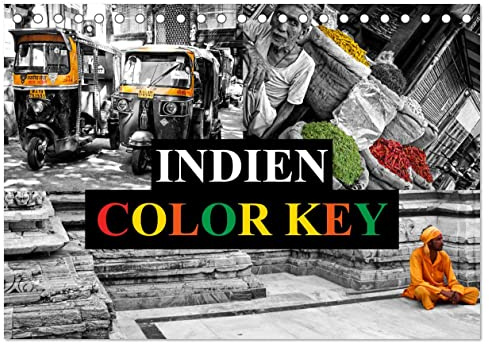 Indien Colorkey (Tischkalender 2026 DIN A5 quer), CALVENDO Monatskalender: Beeindruckende Motive aus dem Land der Farben. (CALVENDO Orte)
