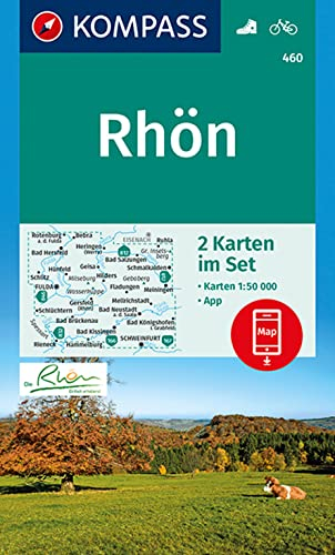 KOMPASS Wanderkarten-Set 460 Rhön (2 Karten) 1:50.000: inklusive Karte zur offline Verwendung in der KOMPASS-App. Fahrradfahren.